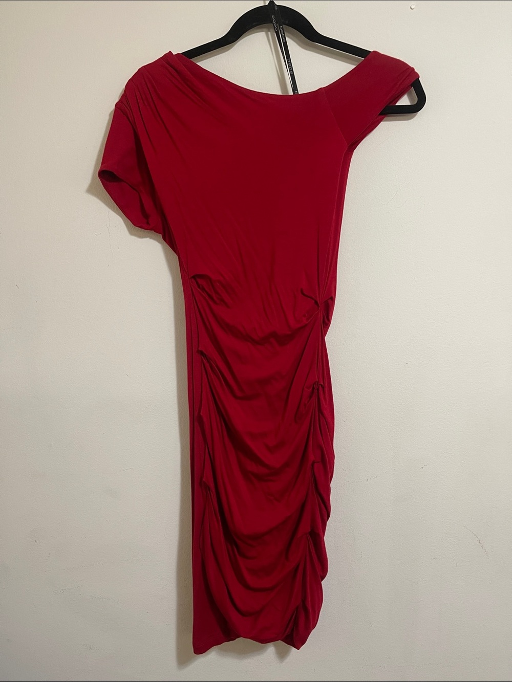 Bebe Red Sexy Off One Shoulder Dress - XS